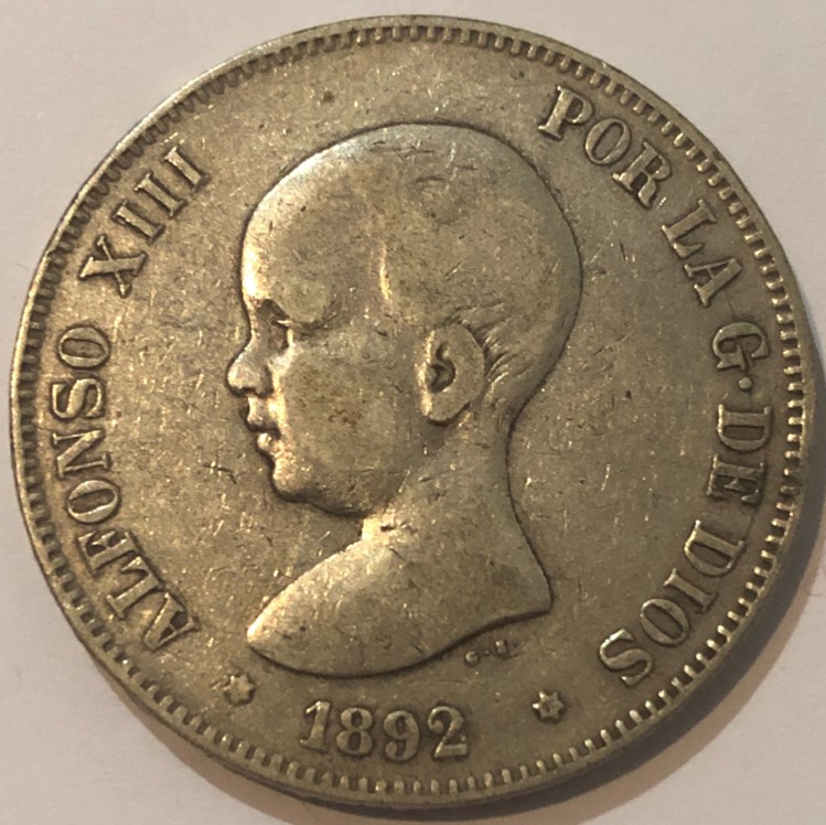Quizás tema ventilador 1886 Alfonso XIII rey al nacer, aparece en las monedas desde bebé, ”Pelón"  - Monedas con historia